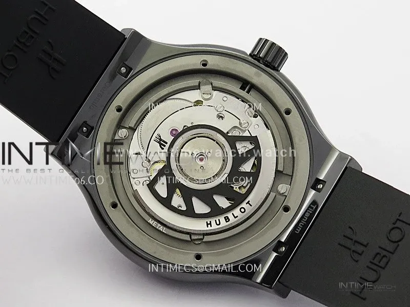 Classic Fusion 42mm Ceramic JJZF 1:1 Best Edition Black Carbon Dial On Black Rubber Strap