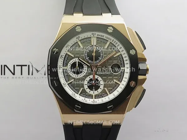 Royal Oak Offshore 44mm RG JF 1:1 Best Edition Gray Dial On Black Rubber Strap A3126