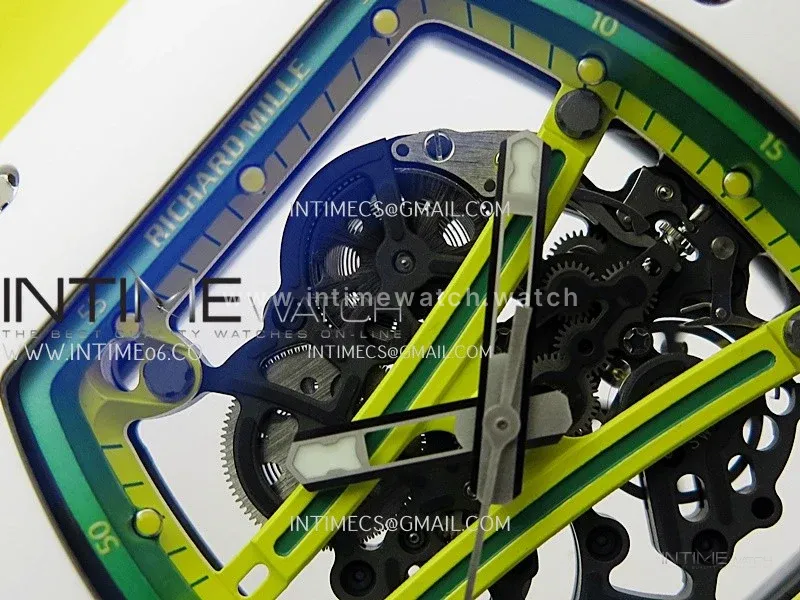 RM061 White Ceramic ZF 1:1 Best Edition On Yellow Rubber Strap RMUL2 Super Clone