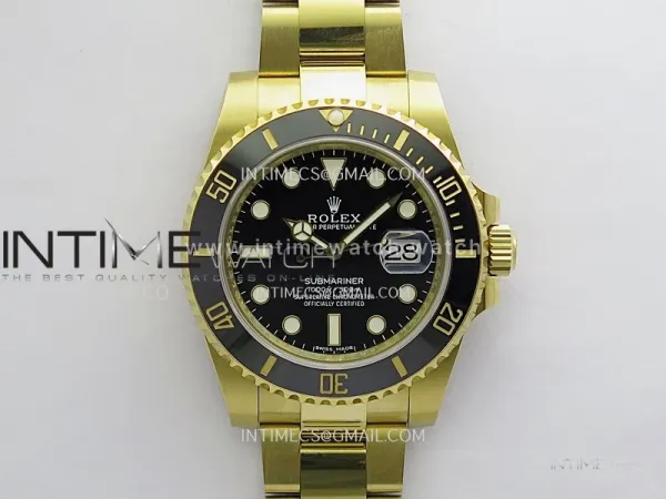Submariner 116618 LN 904L YG Gain Weight 3WF 1:1 Best Edition Black Dial On 904L YG Bracelet DD3135