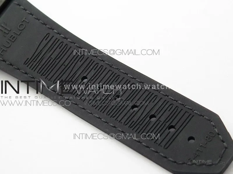 Big Bang Sang Bleu DLC Ti WWF 1:1 Best Edition Black Skeletonal Dial On Black Gummy Strap Asian HB1213 V2