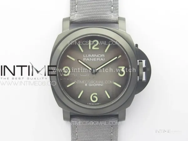 PAM2121 DLC Titanium HWF 1:1 Best Edition Gray Dial On Gray Nylon Strap A6497