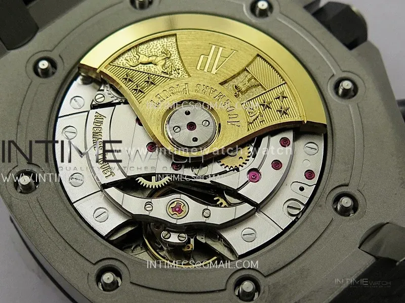 Royal Oak Offshore 42mm SS TKF Best Edition Black Dial on Black Leather Strap A3126