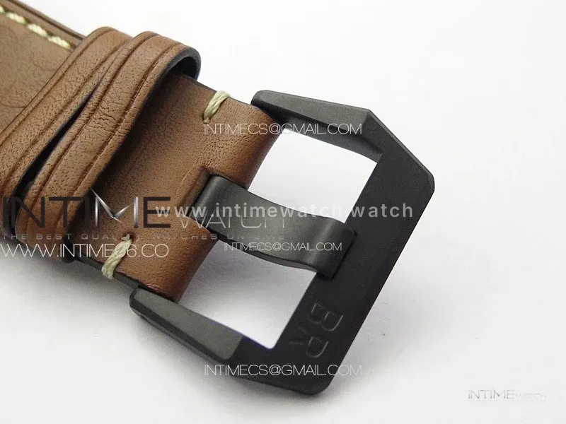 BR 03-92 Real Ceramic 1:1 Best Edition Black Dial Green Markers on Brown Leather Strap MIYOTA 9015
