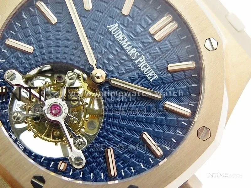 Royal Oak 41mm Tourbillon RG BBS Best Edition Blue Dial on SS Bracelet
