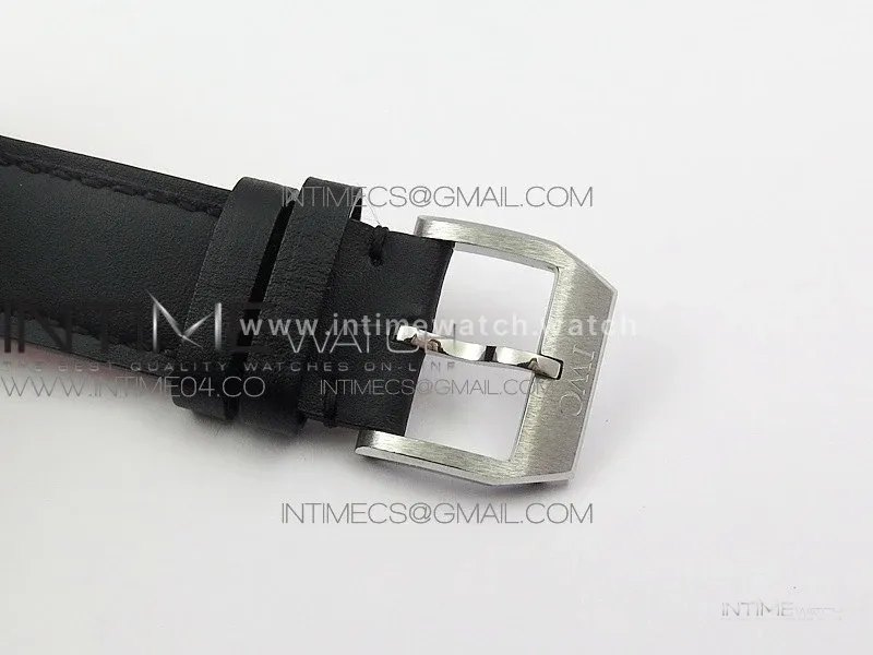Mark XVIII IW327001 SS M+F 1:1 Best Edition Black Dial on Black Leather Strap A2892 (Free Nylon Strap)