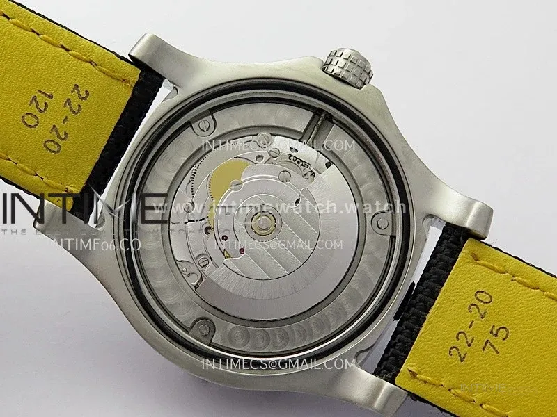 Avenger Automatic 43mm SS TF 1:1 Best Edition Yellow Dial Stick Marker on Black Nylon Strap A2824