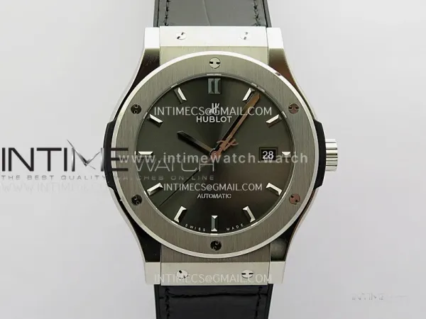 Classic Fusion 42mm Titanium JJZF 1:1 V2 Best Edition Gray Dial On Black Gummy Strap