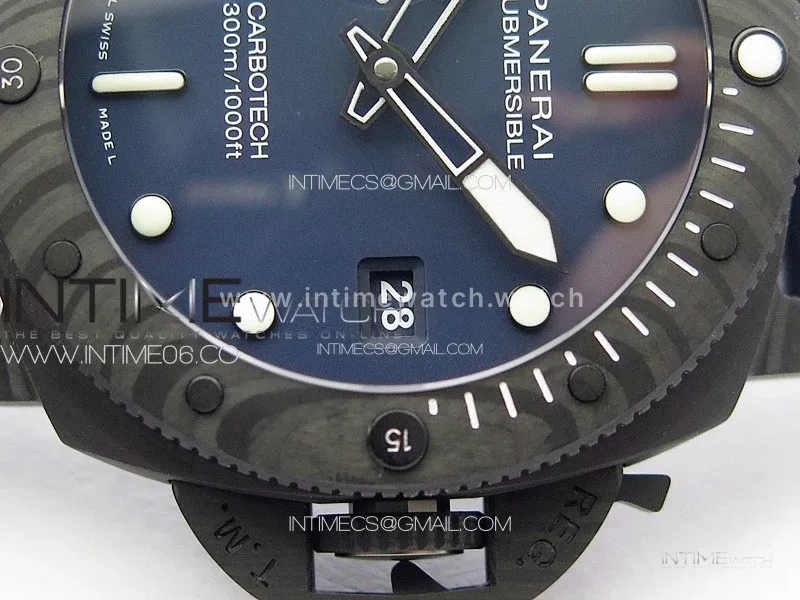 PAM1232 Carbotech 44mm VSF Best Edition Blue Dial Blue Markers on Blue Rubber Strap P.9010 Clone