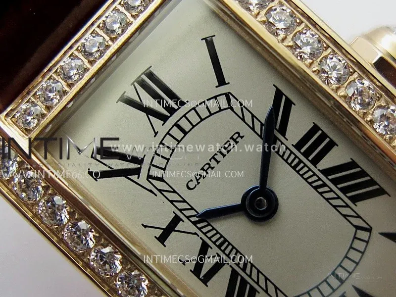 Tank WSTA0016 19mm RG/Diamond Bezel 8848F Best Edition Silver Dial On Brown Leather Strap Ronda Quartz