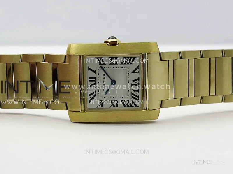 Tank Francaise Ladies 27mm YG 8848F 1:1 Best Edition Silver Dial on YG Bracelet Ronda Quartz V2