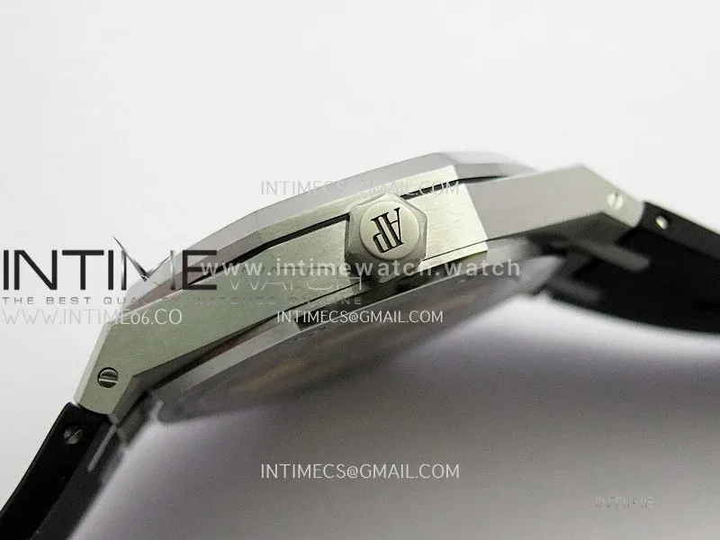 Royal Oak 41mm 15510 SS DDF 1:1 Best Edition Gray Dial On Black Rubber Strap Super Clone DD4302