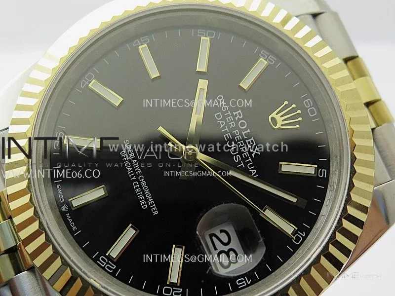 DateJust 126333 904L SS/YG JDF 1:1 Best Edition Black Dial Stick Markers on Jubilee SS/YG Bracelet