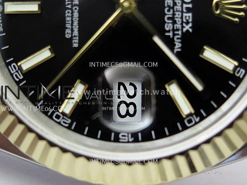 DateJust 126333 904L SS/YG JDF 1:1 Best Edition Black Dial Stick Markers on Jubilee SS/YG Bracelet