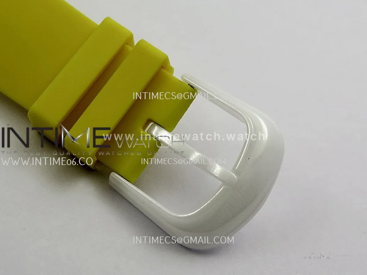 FM Casablanca Yellow PVD ABF Summer Blue Dial On Yellow Rubber Strap A23J