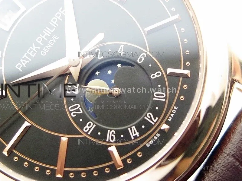 Annual Calendar Complications 5205R RG GRF Best Edition Black dial on Brown leather strap A324