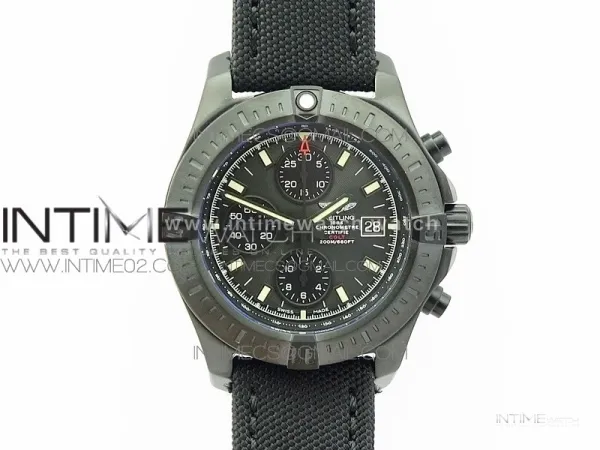 Challenger Chronograph DLC Black Dial on Rubber Strap A7750