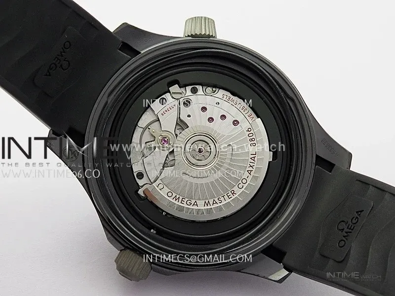 Seamaster Diver 300M Black Ceramic/SS ORF 1:1 Best Edition Black Dial On Black Rubber Strap Super Clone Asian 8806
