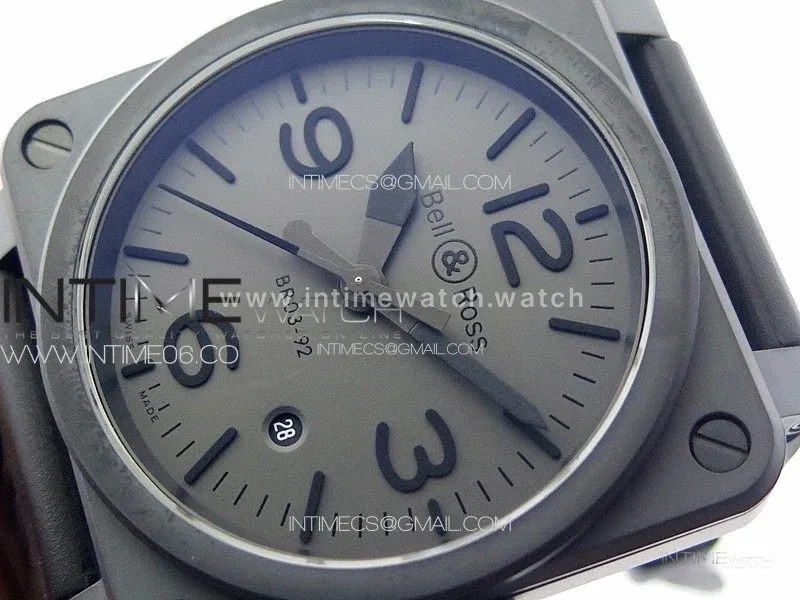 BR 03-92 Real Ceramic 1:1 Best Edition Gray Dial on Black Rubber Strap MIYOTA 9015