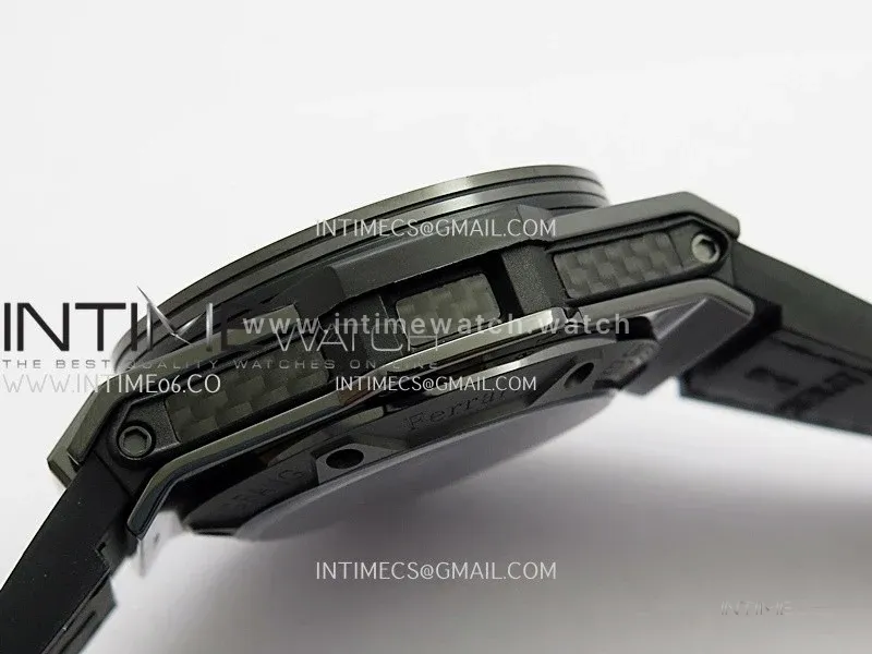 Hublot Big Bang Unico 44mm Carbon/PVD HBBF 1:1 Best Edition Skeleton Dial Red Marker On Colors Gummy Strap A1280