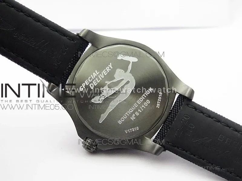 AVENGER Boutique Edition V17310 Dia Bezel Ti DLC 1:1 Best Edition Yellow Dial on Nylon Strap A2824