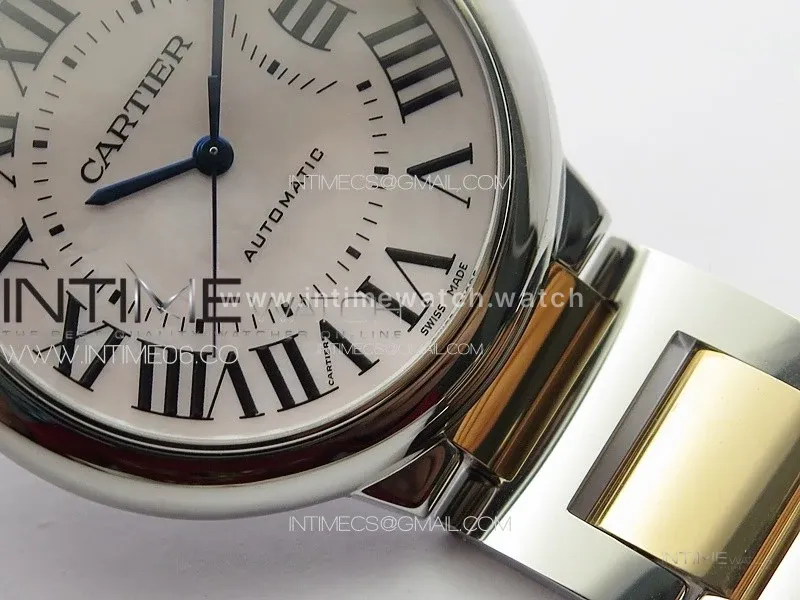 Ballon Bleu 33mm SS/RG 3KF 1:1 Best Edition White MOP Dial on SS Bracelet A076