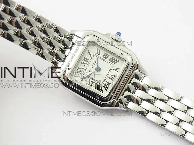 Panthère Secrete Ladies 22mm SS 8848F 1:1 Best Edition White Dial on SS Bracelet Ronda Quartz