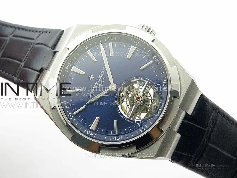 Overseas Tourbillon SS BBS Best Edition Blue Dial on Blue Leather Strap