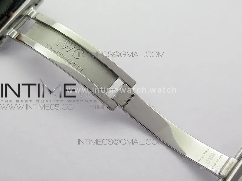 Portuguese Real PR Real Annual Calendar IW503406 V9F Best Edition White Dial Black Leather Strap A52610