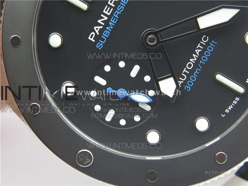 PAM683 Luminor Submersible 42mm VSF Best Edition Black Dial on Rubber Strap P900 Clone