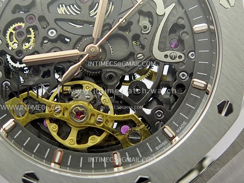 Royal Oak 41mm Skeleton 15407 SS ZF 1:1 Best Edition Skeleton Dial on SS Bracelet A3132