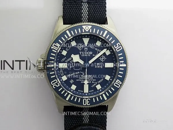 Pelagos FXD Blue Ceramic Bezel Ti B12 1:1 V4 Best Edition Blue Designed Dial On Blue Nylon Strap