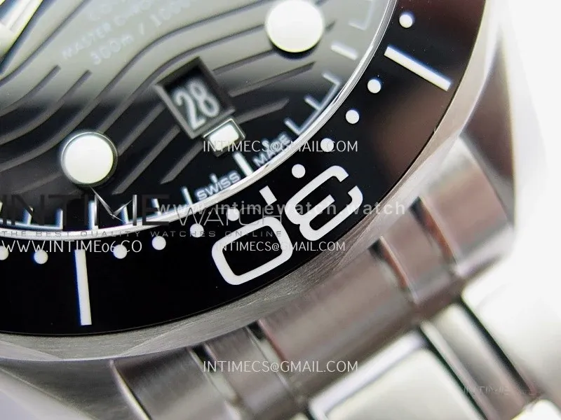Seamaster Diver 300M VSF 1:1 Best Edition Black Ceramic Black Dial on SS Bracelet A8800 V2