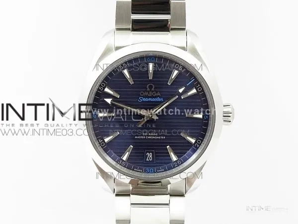 Aqua Terra 150M Master Chronometers VSF 1:1 Best Edition Deep Blue Dial Silver Hand on SS Bracelet A8900 Super Clone