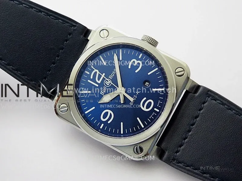 BR03A 41mm SS B12 Best Edition Blue Dial on Blue Leather Strap MIYOTA 9015