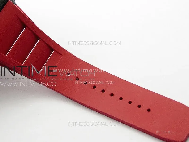 RM035-01 Forged Carbon Case KUF Best Edition Red Crown on Red Rubber Strap MIYOTA8215