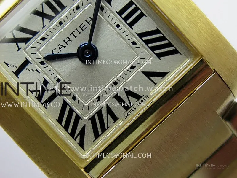 Tank Francaise Ladies 21.2mm YG 8848F 1:1 Best Edition Silver Dial on YG Bracelet Ronda Quartz V2