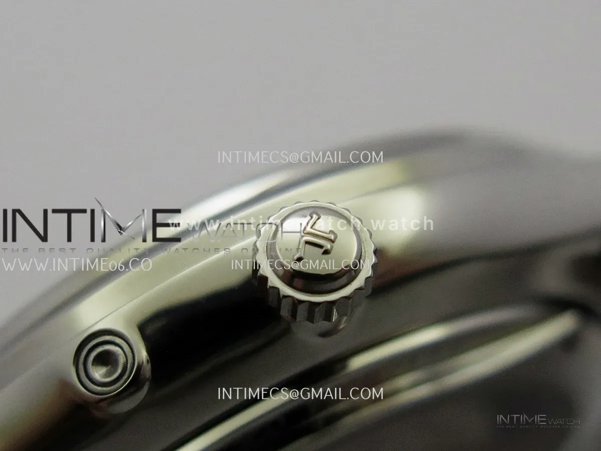 Master Ultra Thin Moon 1368420 SS GF 1:1 Best Edition Gray Dial on Black Leather Strap Asian 925