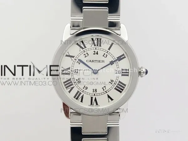 Ronde Solo de Cartier 36mm K11 1:1 Best Edition White Dial on SS Bracelet Ronda Quartz