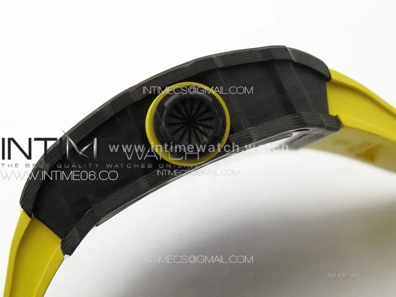 RM 035-02 Rafael Nadal NTPT Carbon on Yellow Rubber Strap