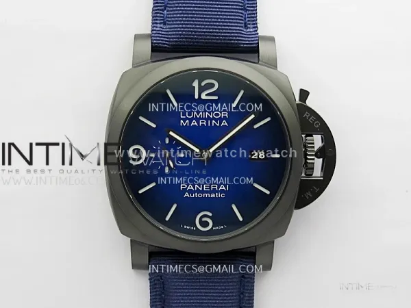 PAM2319 44mm DLC VSF 1:1 Best Edition Blue Ombre Dial on Blue Nylon Strap Asian P900