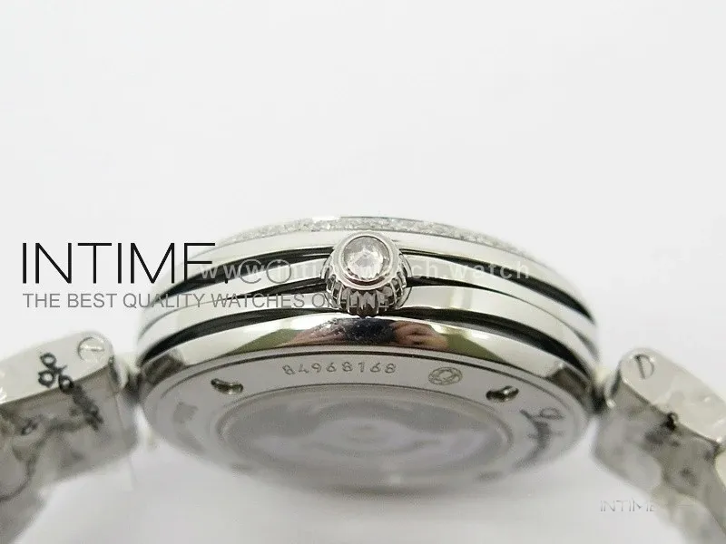 De Ville Lady SS Blue Textured Dial Diamonds Bezel on SS Bracelet SEIKO NH05A