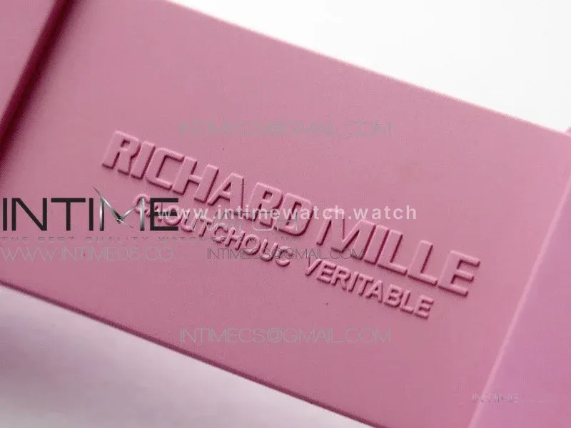 RM055 White Ceramic KVF Best Edition Skeleton Dial on Pink Rubber Strap MIYOTA8215 V3