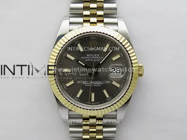DateJust 126333 904L SS/YG JDF 1:1 Best Edition Gray Dial Stick Markers on Jubilee SS/YG Bracelet