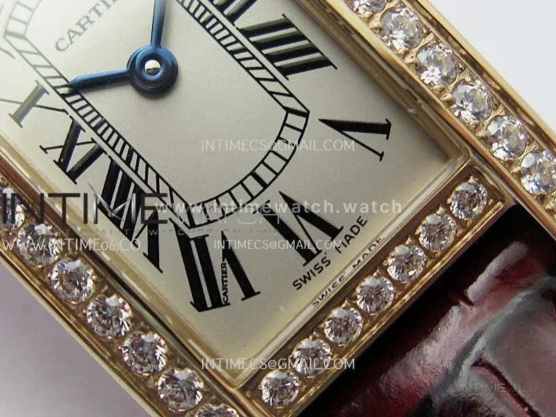 Tank WSTA0016 19mm RG/Diamond Bezel 8848F Best Edition Silver Dial On Brown Leather Strap Ronda Quartz