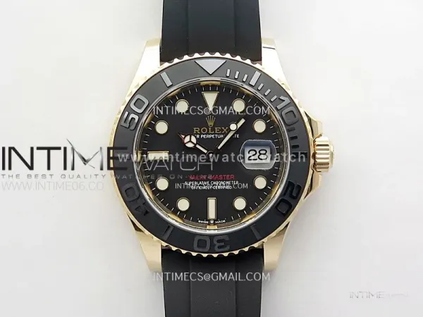 Yacht-Master 126655 Weight RG/Tungsten Gold WF 1:1 Best Edition Black Ceramic Bezel on Oysterflex Rubber Strap VS3235