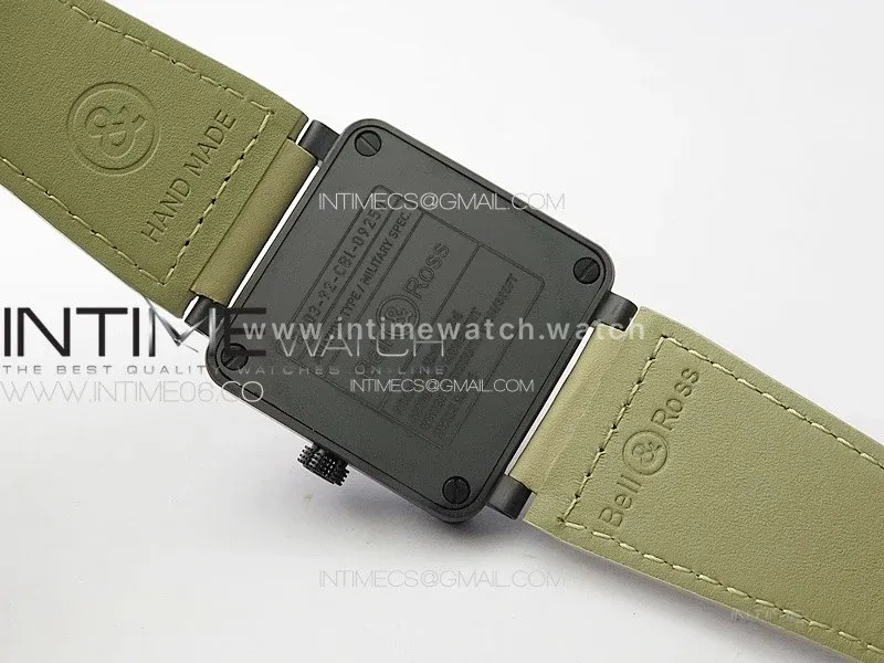 BR 03-92 Real Ceramic 1:1 Best Edition White Dial Black Markers on Brown Leather Strap MIYOTA 9015