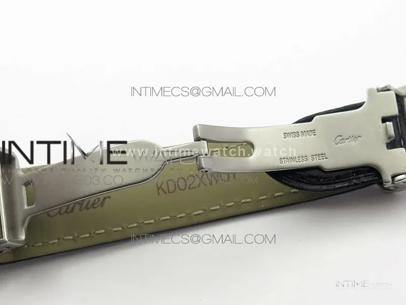 Ronde Solo de Cartier 29.5mm K11 1:1 Best Edition White Dial on Black Croco Leather Strap Ronda Quartz