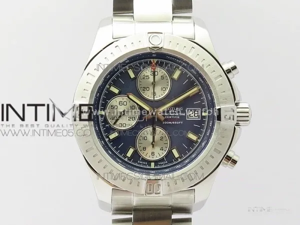 Avenger Chronograph 43mm SS B12F Best Edition Blue Dial on SS Bracelet A7750