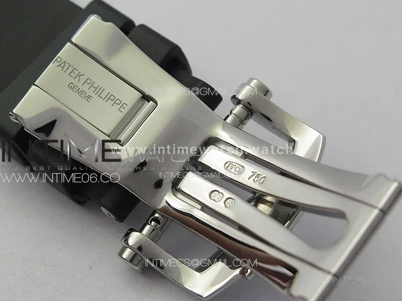 Nautilus 5726 Full Function SS PPF 1:1 Best Edition Gray Dial on Black Rubber Strap PPF324 (Free Tool)